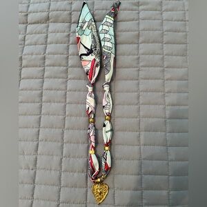 Silk-Patterned Multi-Color Women's Necklace Scarf
